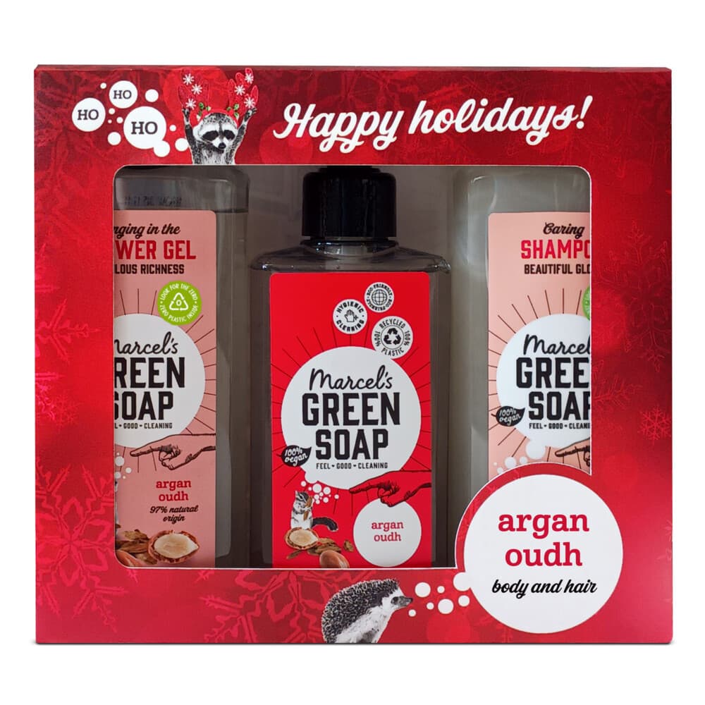 Marcel's Green Soap Geschenkset Body&Hair Argan&Oudh 2x 300ml + 1x 250ml