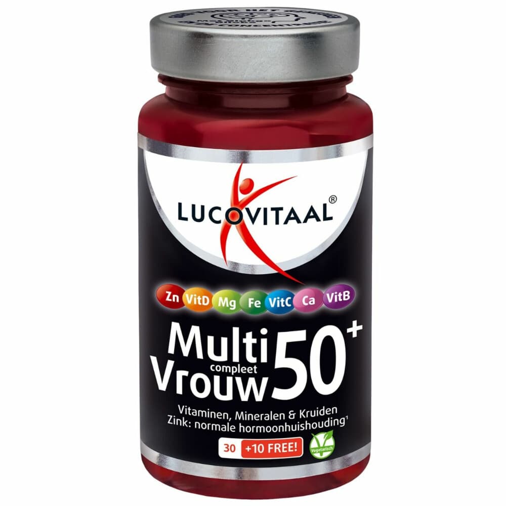 2+2 gratis: Lucovitaal Multi Vrouw Compleet 50+ met Ginkgo Biloba 40 tabletten