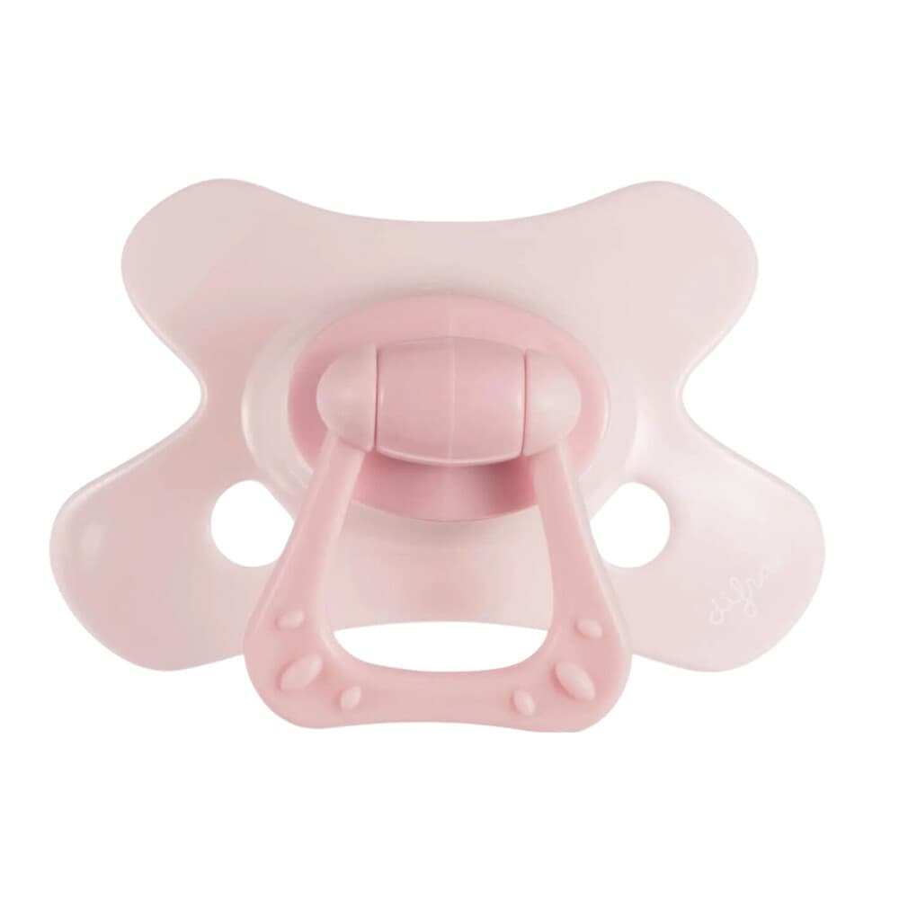 2x Difrax Fopspeen Natural 6+ mnd Roze