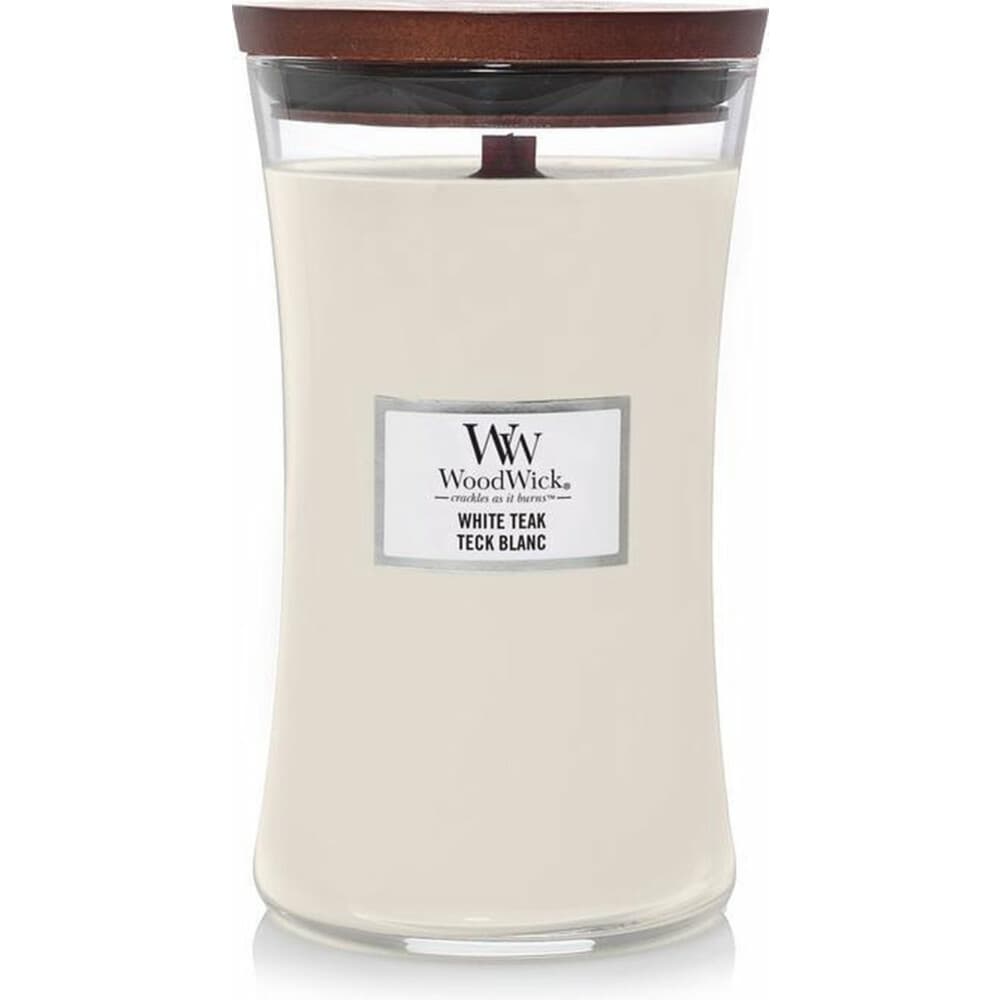 WoodWick Geurkaars Large White Teak 611 gr