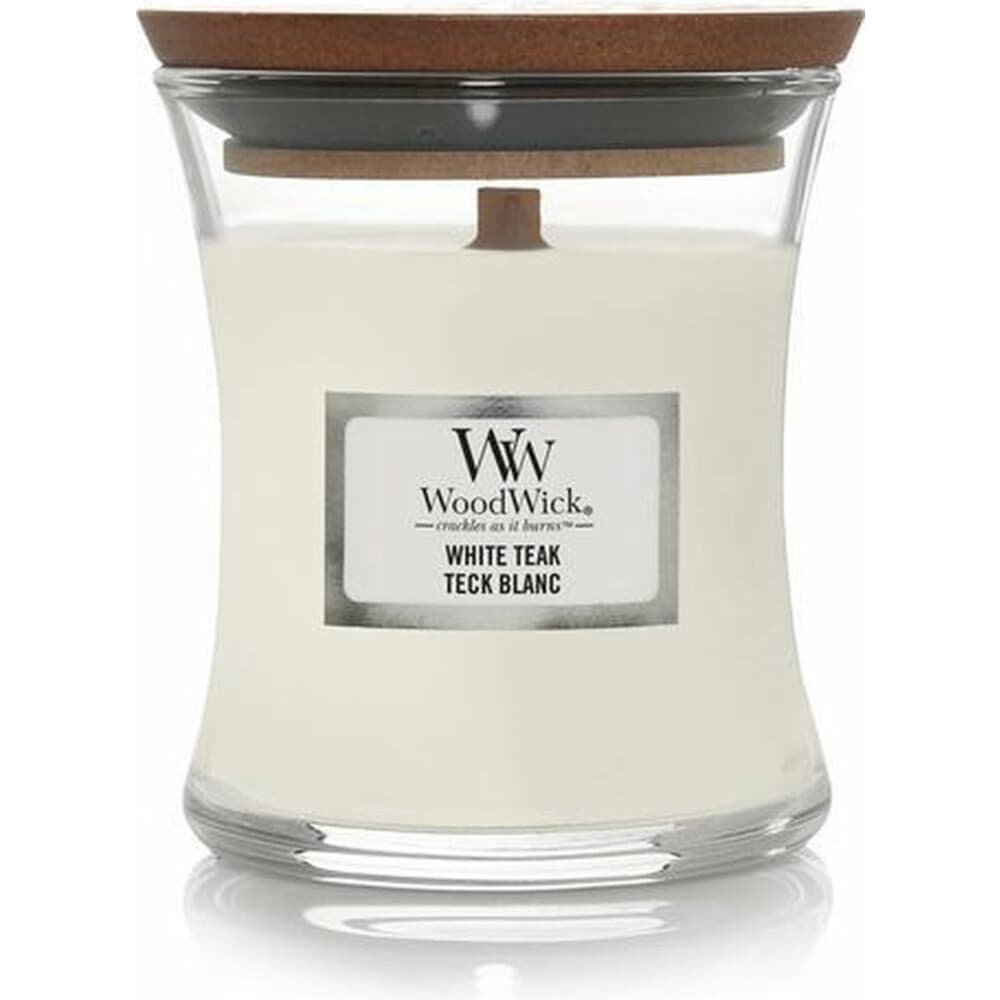 WoodWick Geurkaars Mini White Teak 85 gr