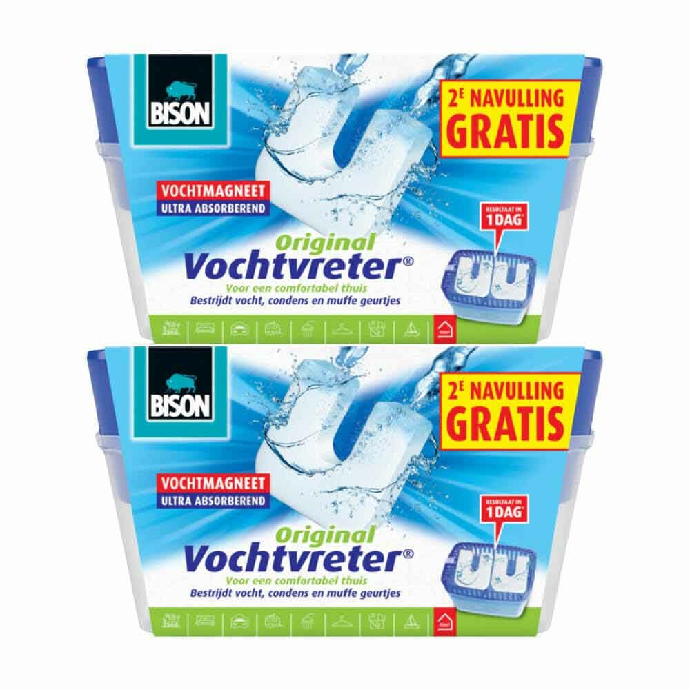 2x Bison Vochtvreter + 2 Navullingen Neutraal 2 x 900 gr