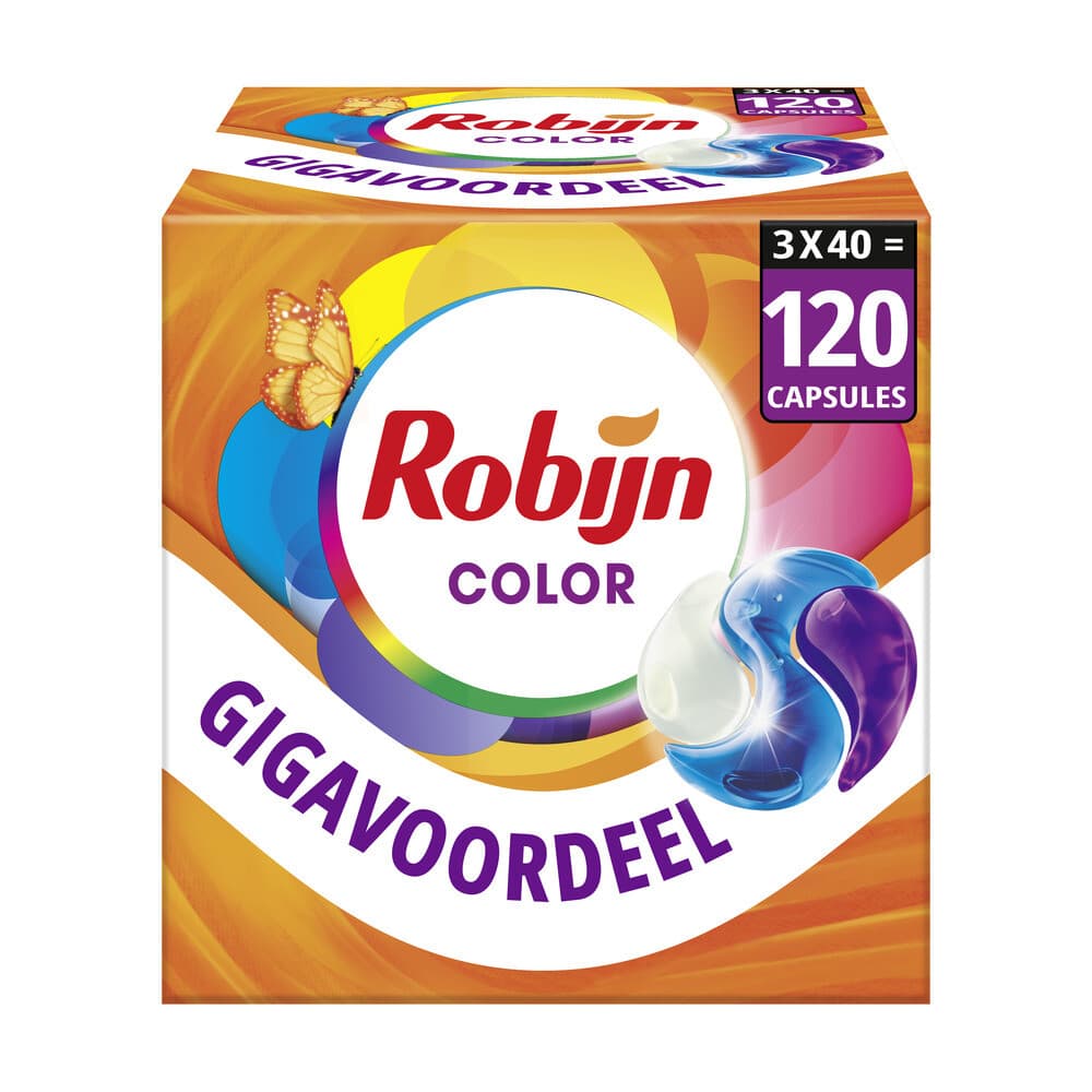 3x Robijn Wascapsules 3-in-1 Color 40 stuks