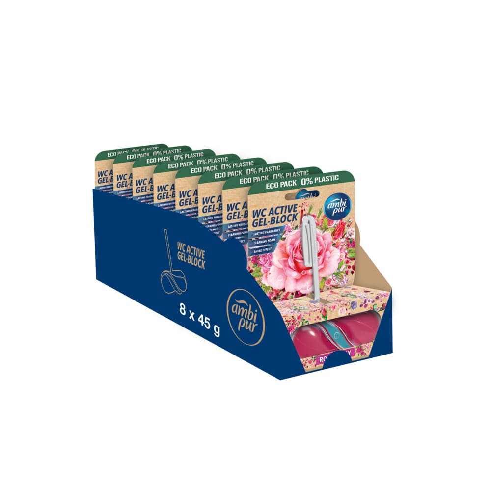 8x Ambi Pur Toiletblok Roos&Lelie