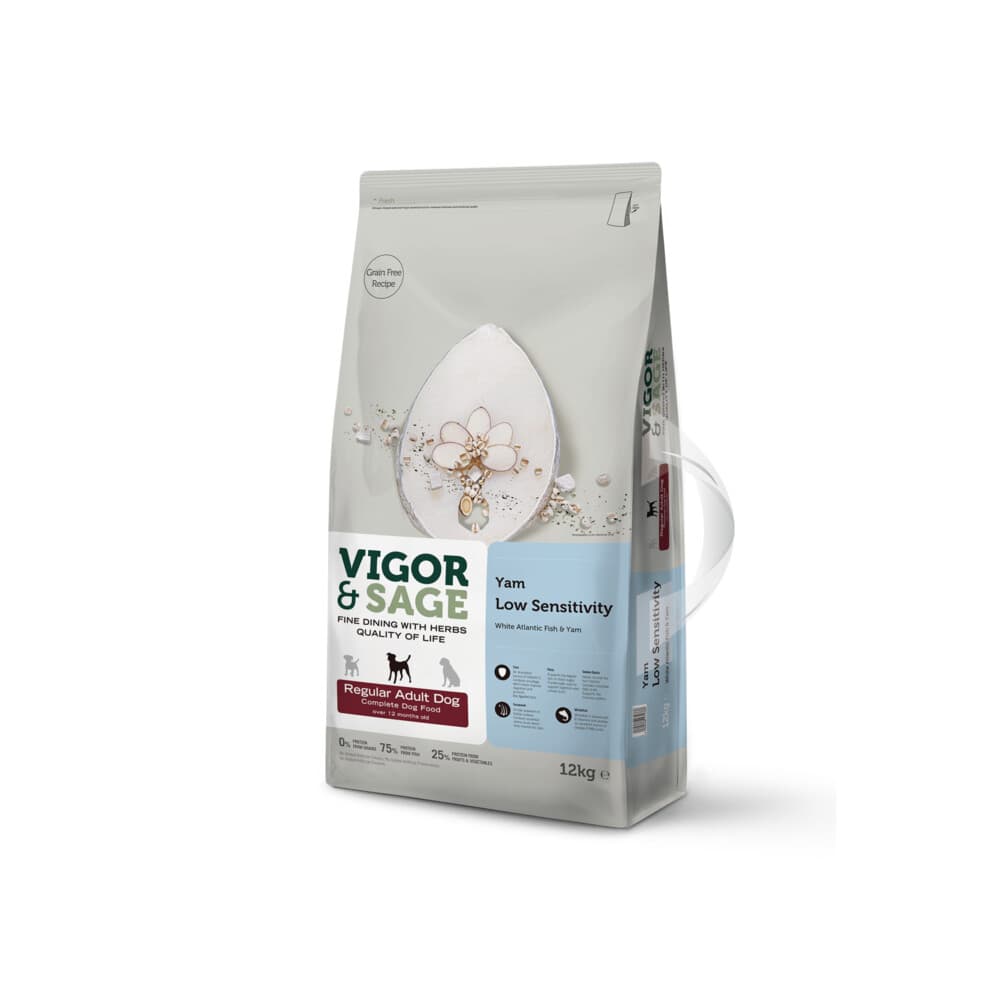 Vigor&Sage Hond Adult Regular Low Sensitivity Yam 12 kg