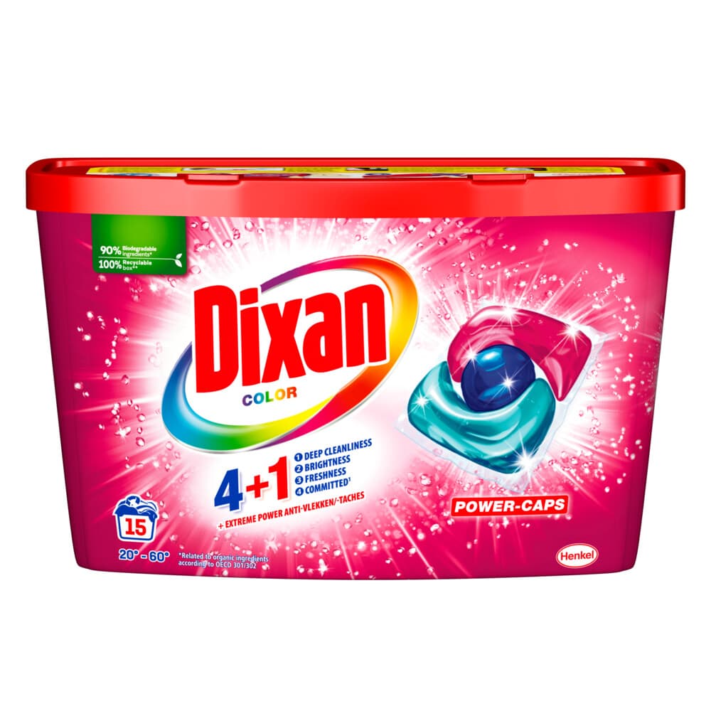 Dixan Wasmiddelcapsules Gekleurde Was - 15 Wasbeurten 4+1 Power-Caps 15 stuks