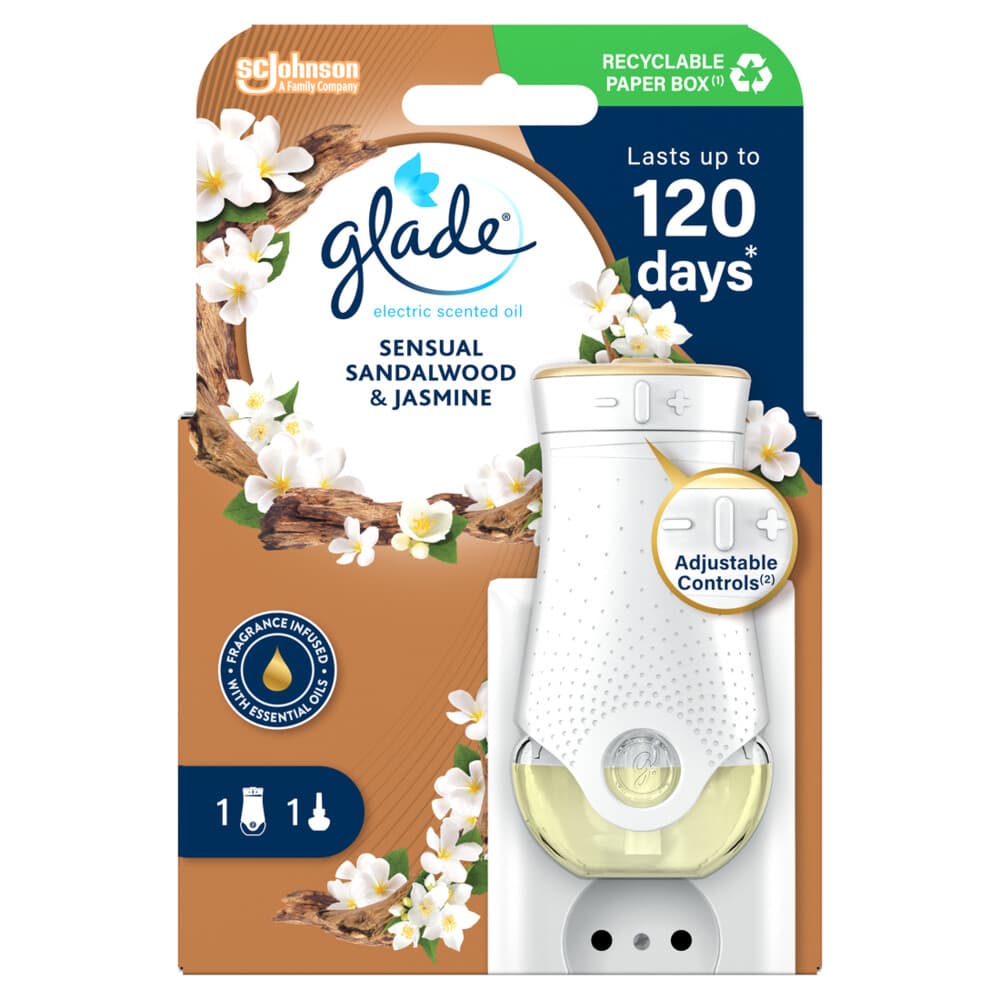 6x Glade Electric Scented Oil Houder Sensual Sandalwood&Jasmine
