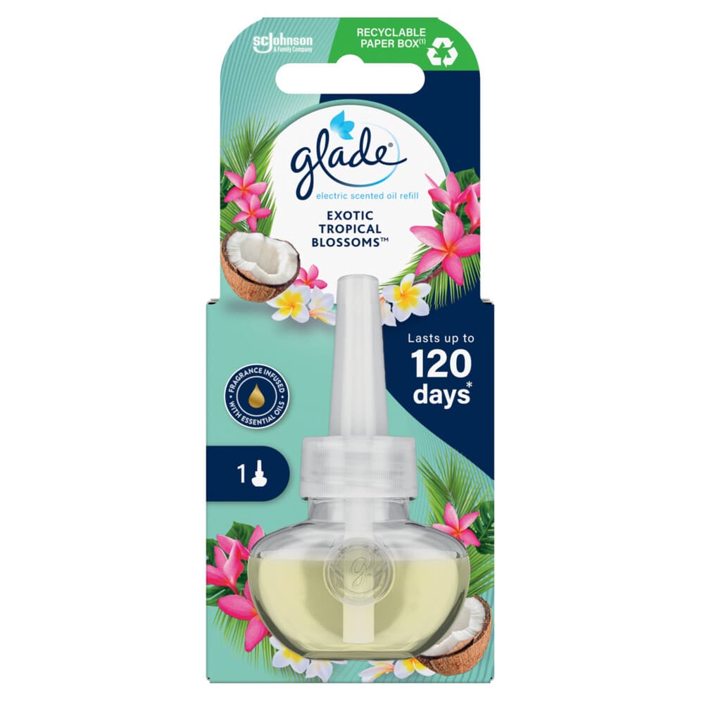 6x Glade Electric Scented Oil Navulling Exotic Tropical Blossoms