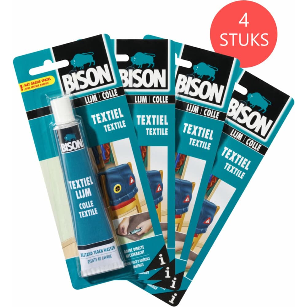 4x Bison Textiellijm Tube 50 ml