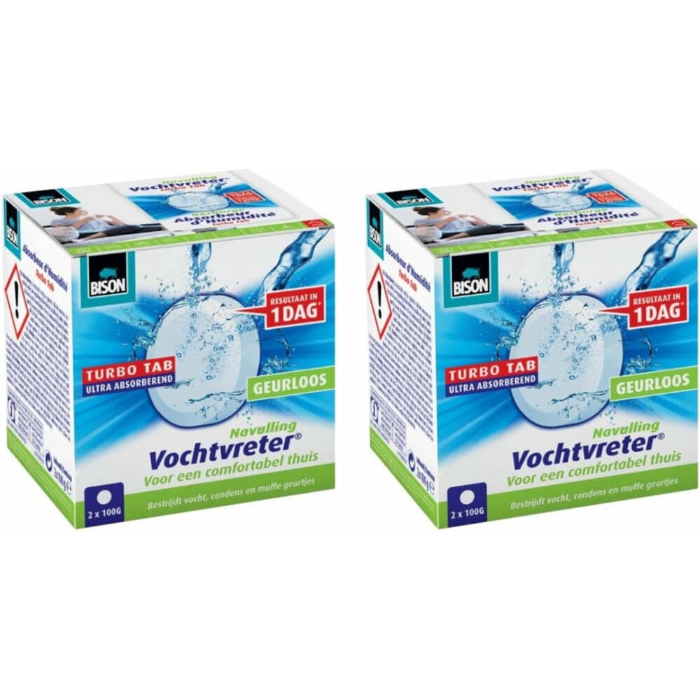 2x Bison Vochtvreter Ambiance Neutral Navul Tabs 2 x 100 gr