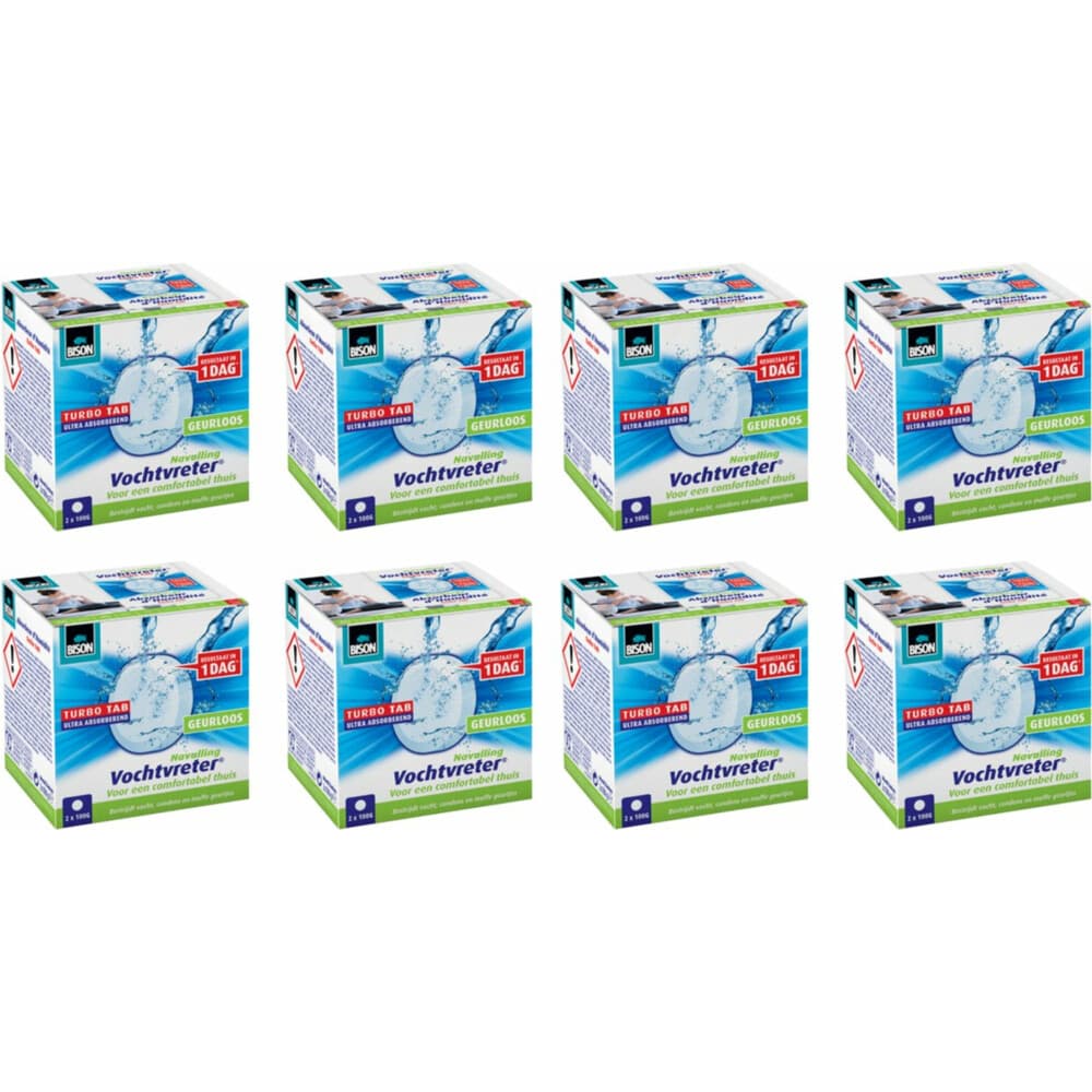 8x Bison Vochtvreter Ambiance Neutral Navul Tabs 2 x 100 gr