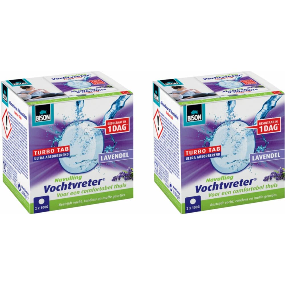 2x Bison Vochtvreter Turbo tab Lavendel 100 gr