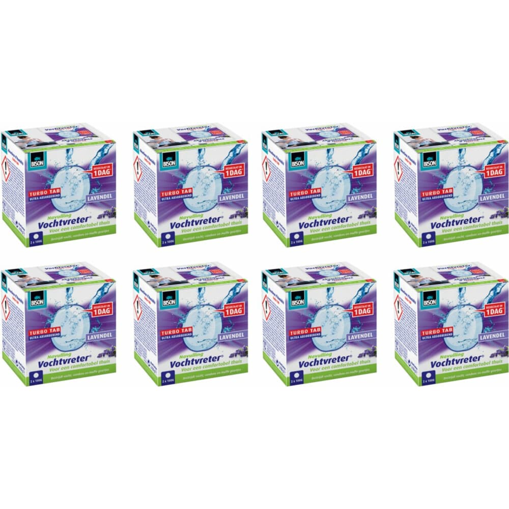 8x Bison Vochtvreter Turbo tab Lavendel 100 gr