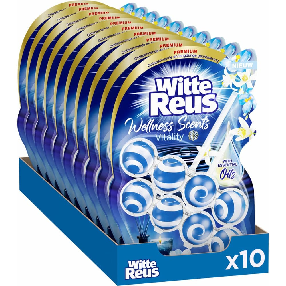 10x Witte Reus Toiletblok Wellness Scents Vitality 2 stuks