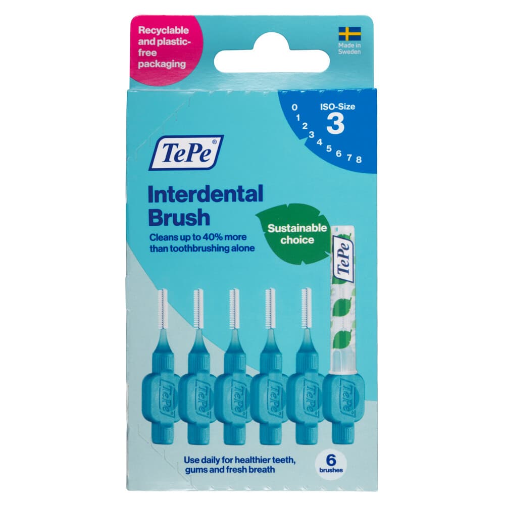 3x TePe Interdentale Ragers Original 0,6 mm Blauw 6 stuks