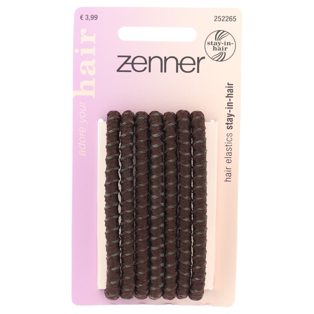 Zenner Elastieken Stay in Hair Bruin 7 stuks
