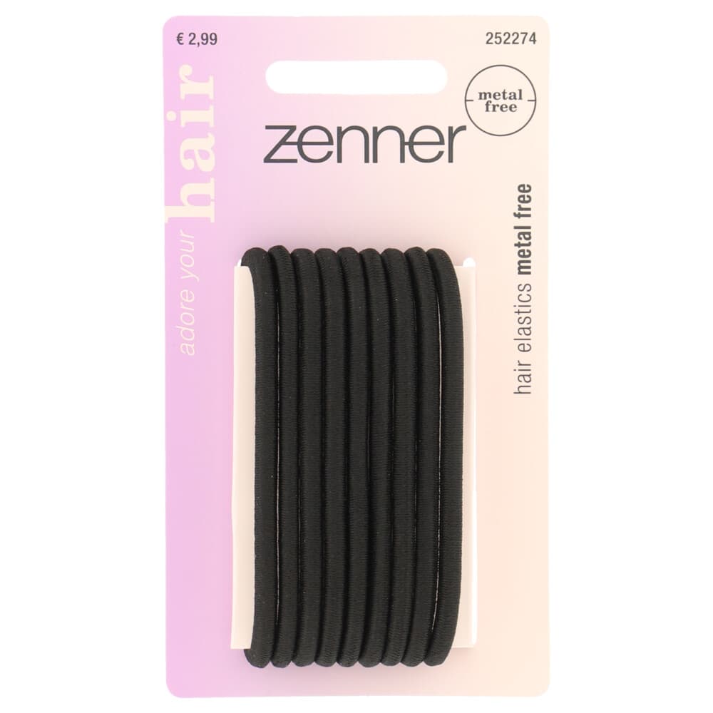 Zenner Elastieken Metal Free Zwart 9 stuks