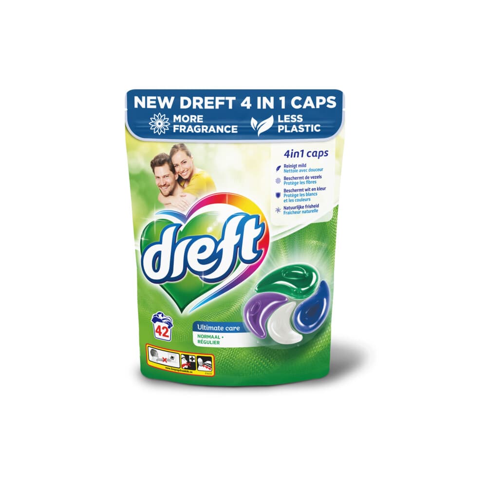 2+2 gratis: Dreft Wasmiddel Capsules Ultimate Care 42 stuks