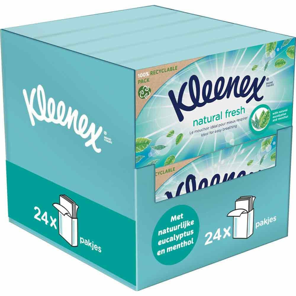 24x Kleenex Balsam Menthol Tissues 64 stuks