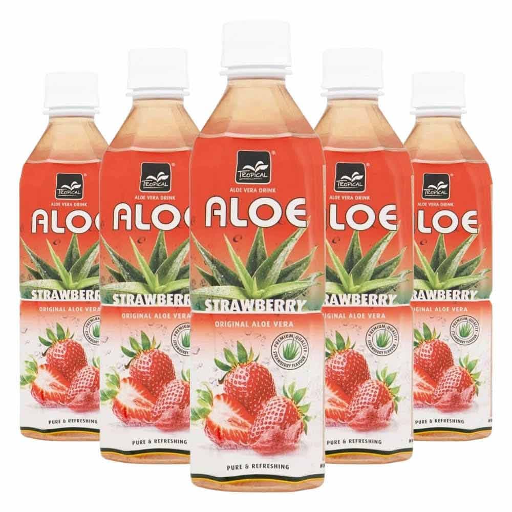 5x Tropical Aloe Vera Drink Aardbei 500 ml