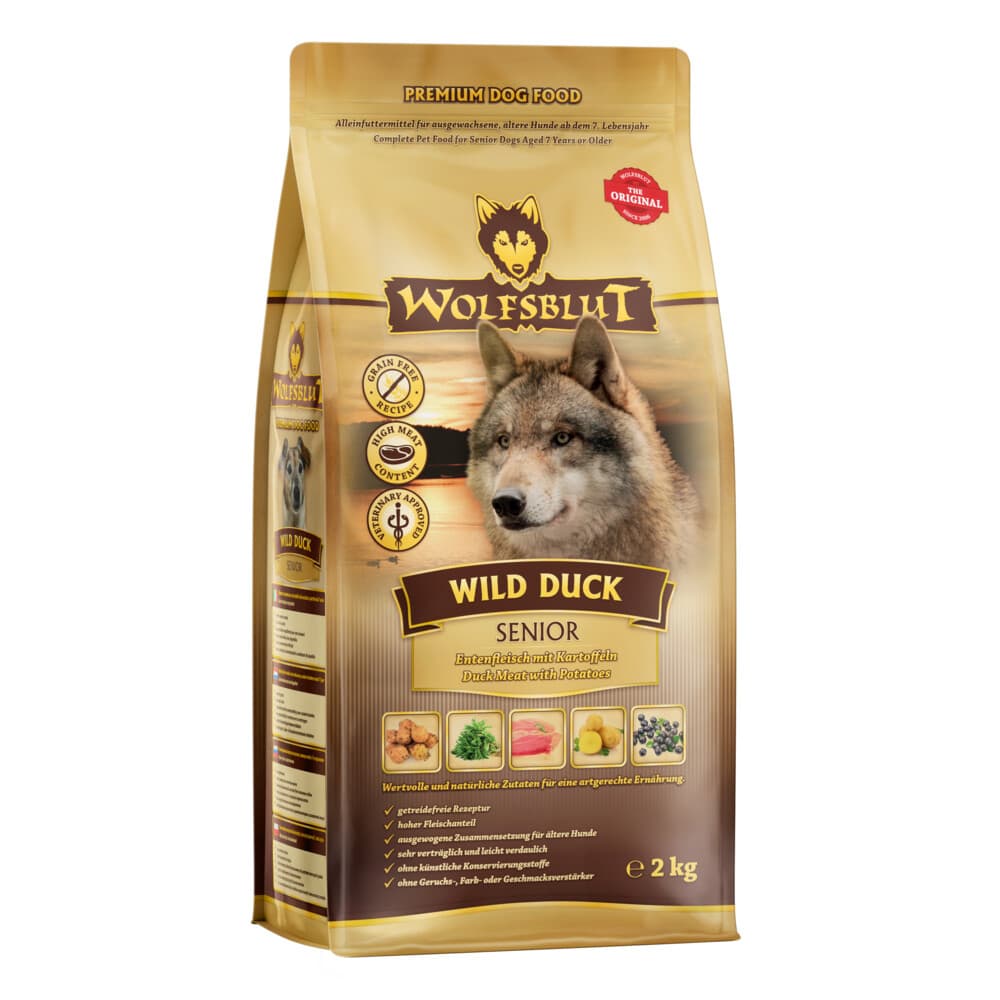3x Wolfsblut Wild Duck Senior 2 kg