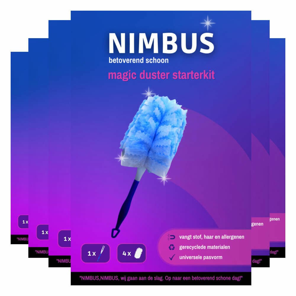6x NIMBUS Magic Duster Starterkit Handvat + 4 Navullingen 1 set