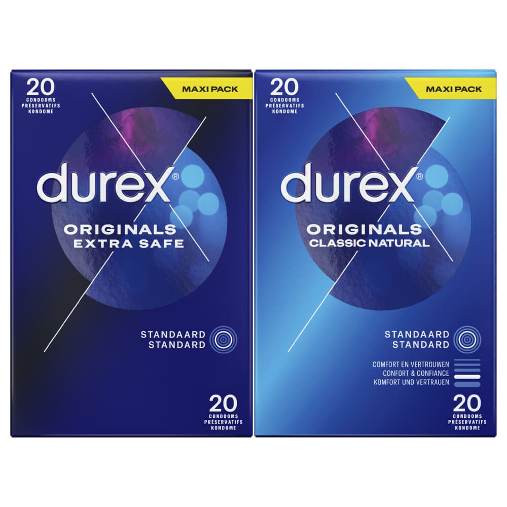 Durex - Extra Safe Condooms 20 stuks&Classic Natural Condooms 20 stuks - Pakket