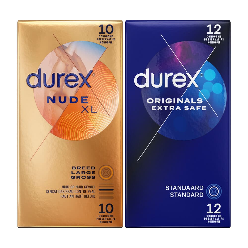 Durex - Originals XXL Condooms 12 stuks&Nude XL Condooms 10 stuks Pakket