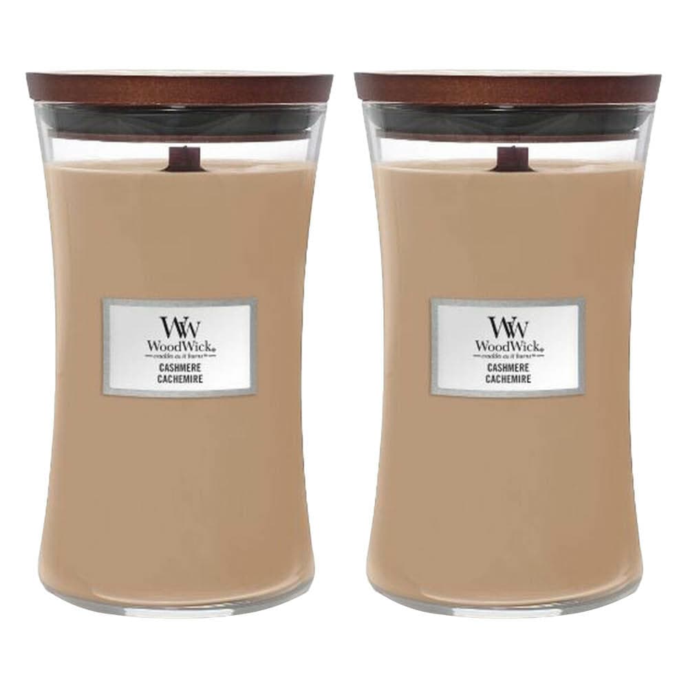 2x WoodWick Geurkaars Large Cashmere 611 gr