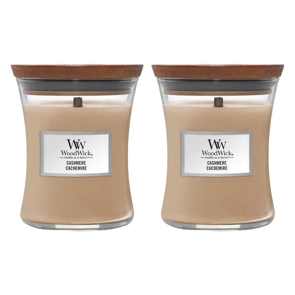 2x WoodWick Geurkaars Medium Cashmere 275 gr
