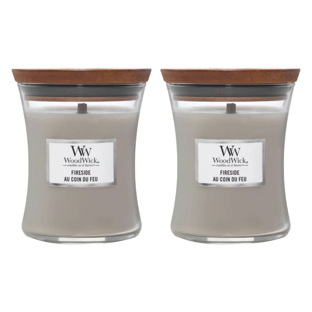 2x WoodWick Geurkaars Mini Fireside 85 gr