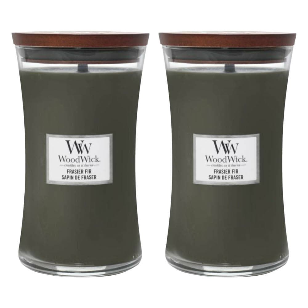 2x WoodWick Geurkaars Large Frasier Fir 611 gr