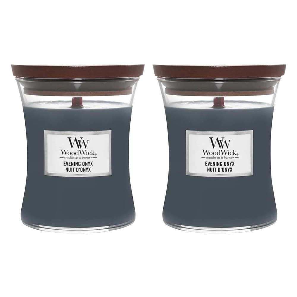 2x WoodWick Geurkaars Medium Evening Onyx 275 gr