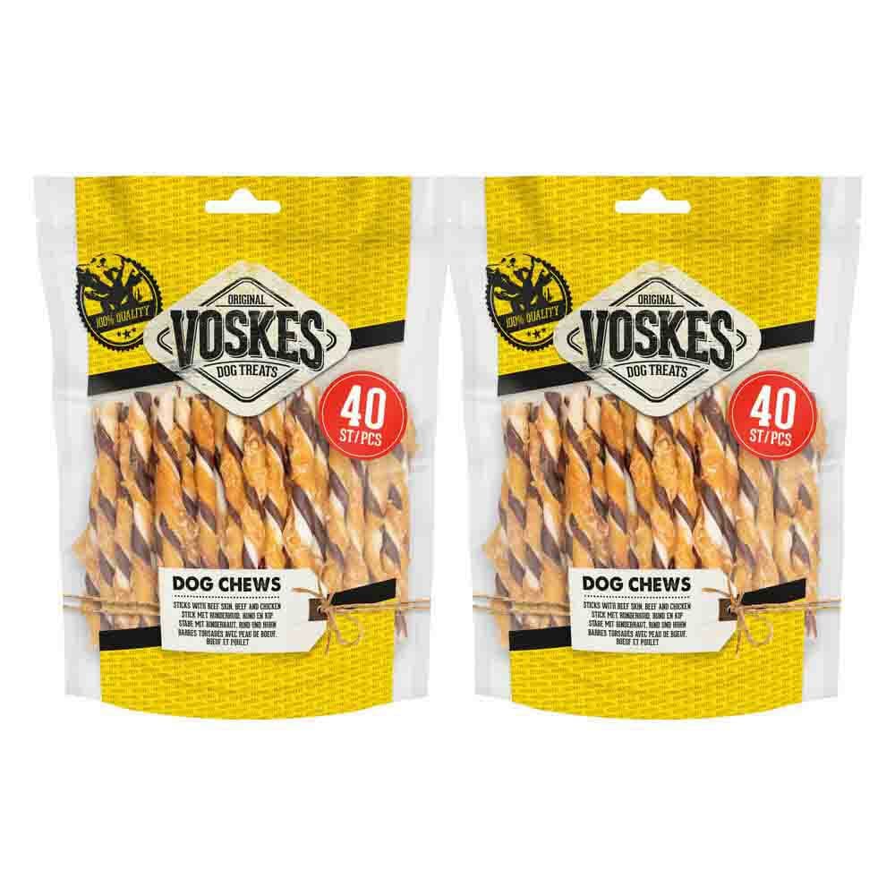 2x Voskes Rawhide Kip - Rund Sticks 400 gr