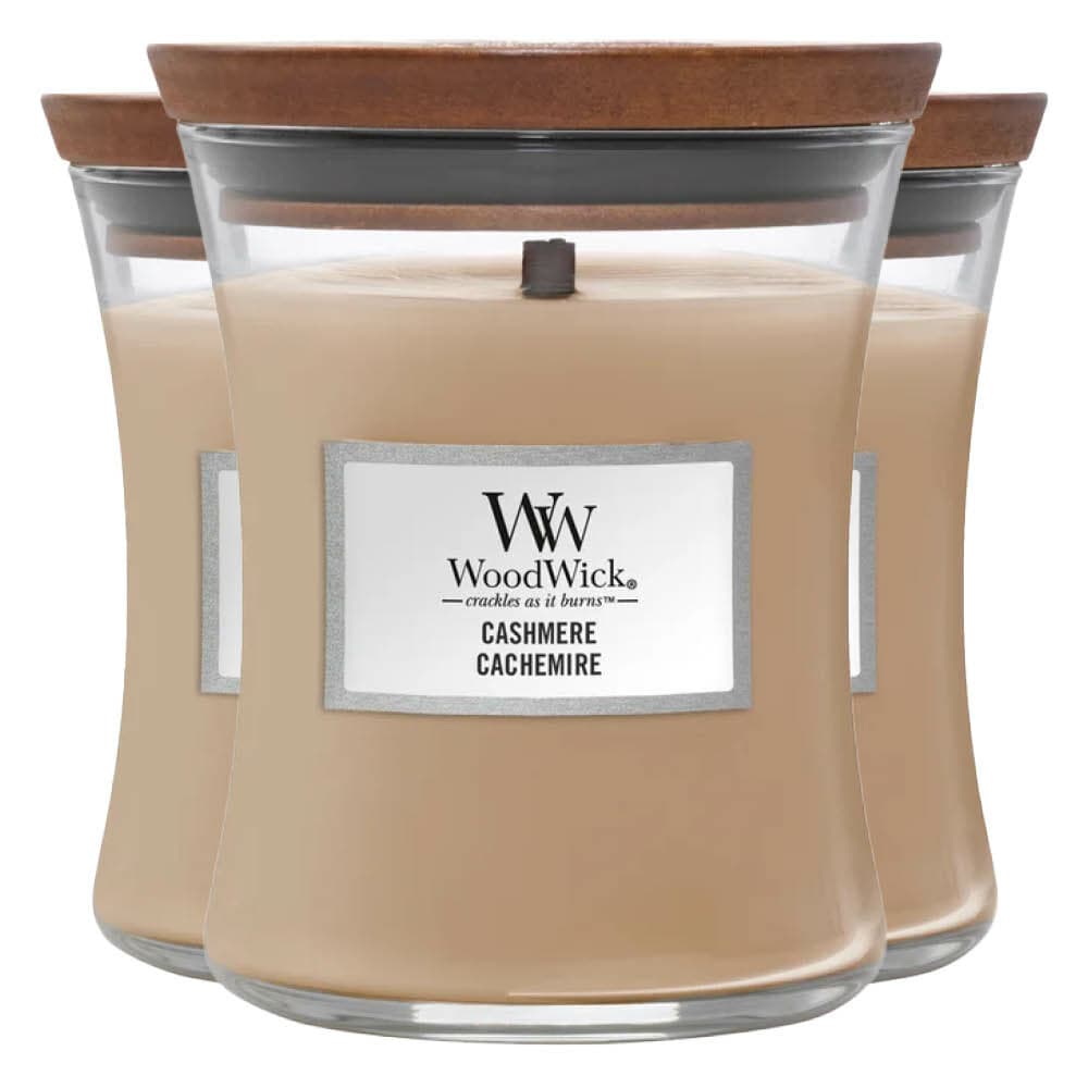3x WoodWick Geurkaars Mini Cashmere 85 gr