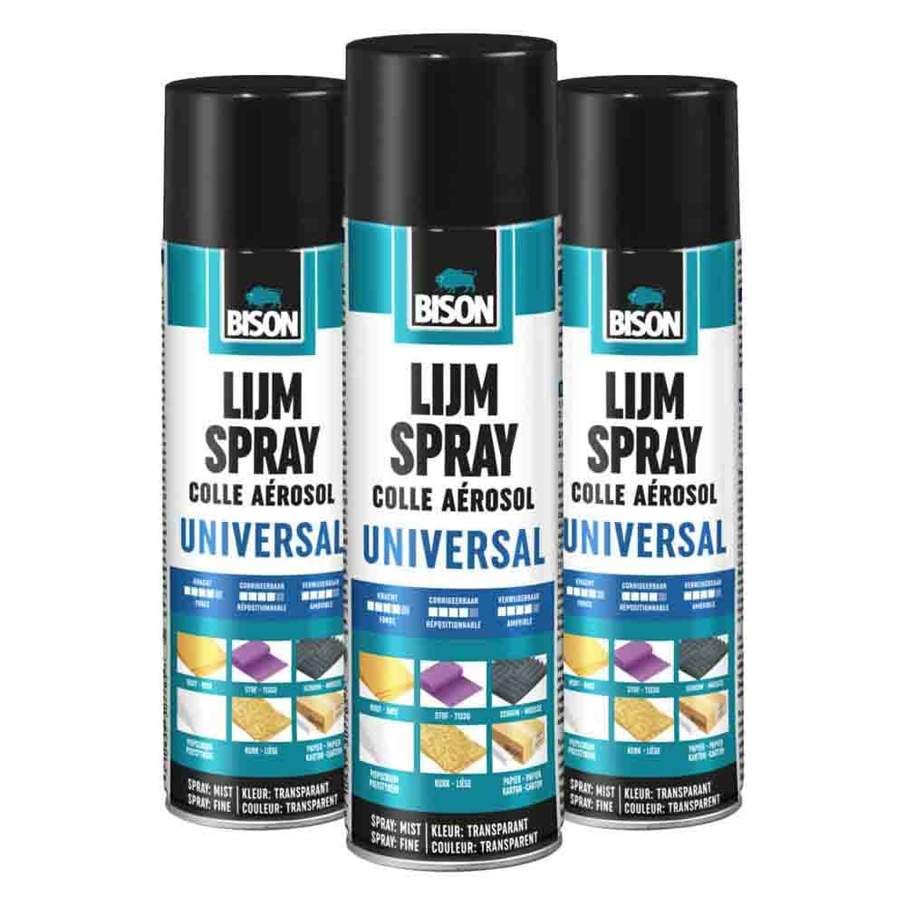 3x Bison Lijmspray Spuitbus 500 ml
