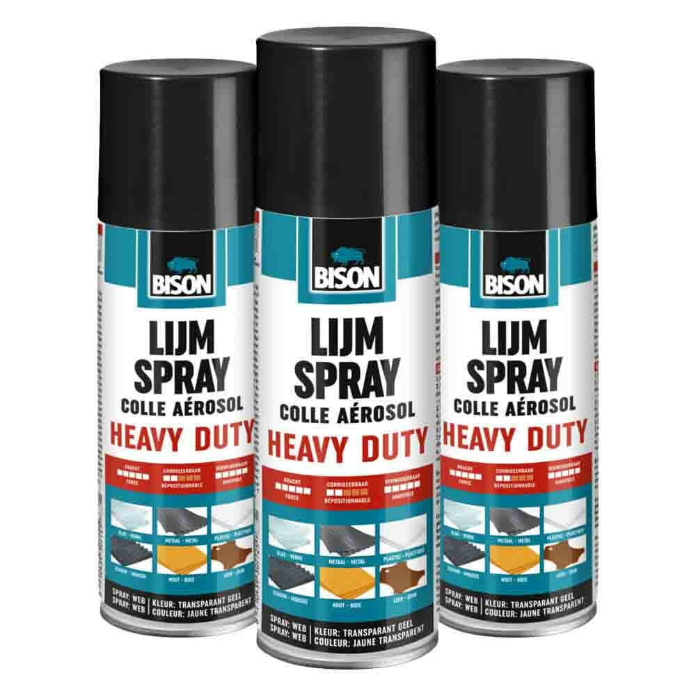 3x Bison Lijmspray Heavy Duty 500 ml