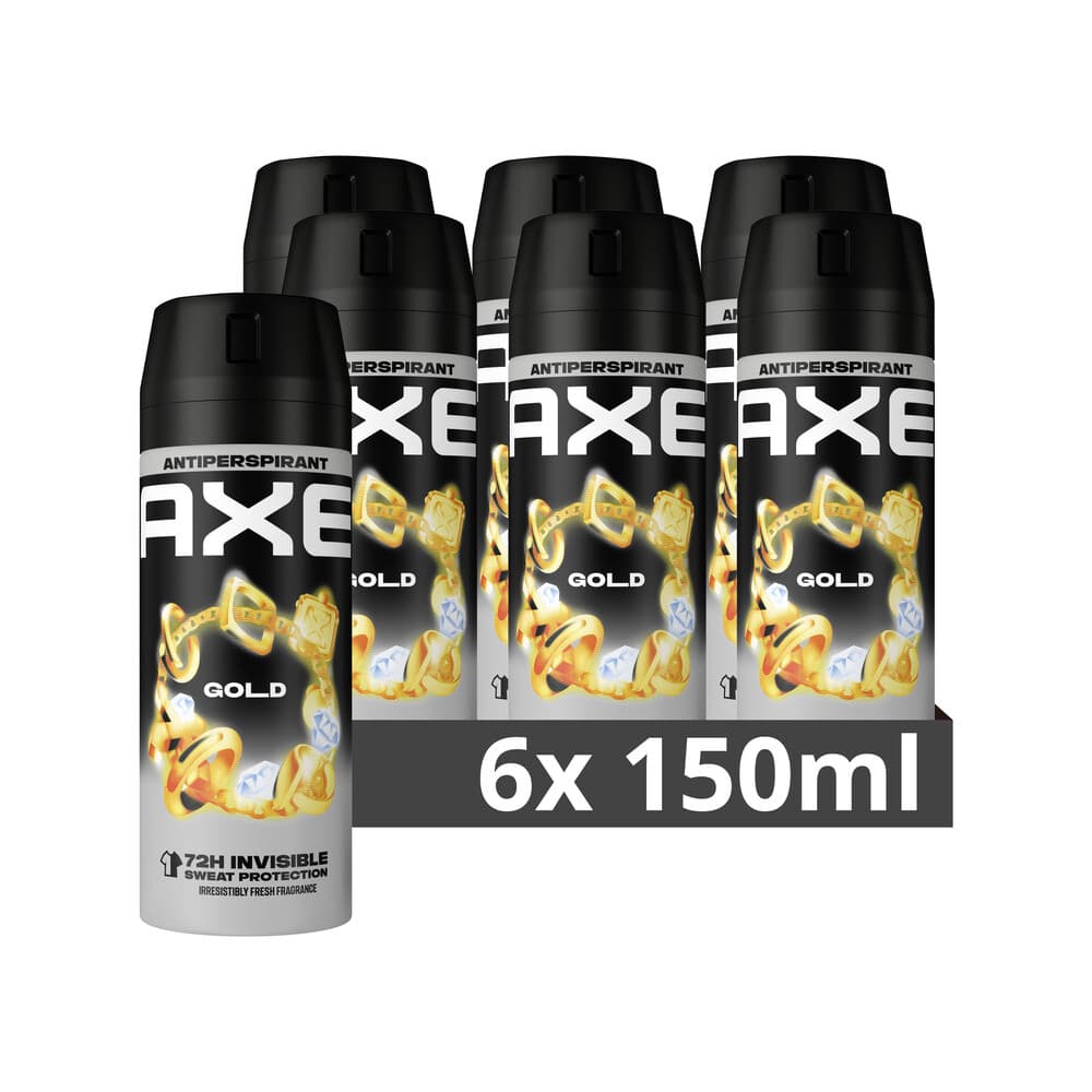 6x Axe Anti-transpirant Spray Gold 150 ml