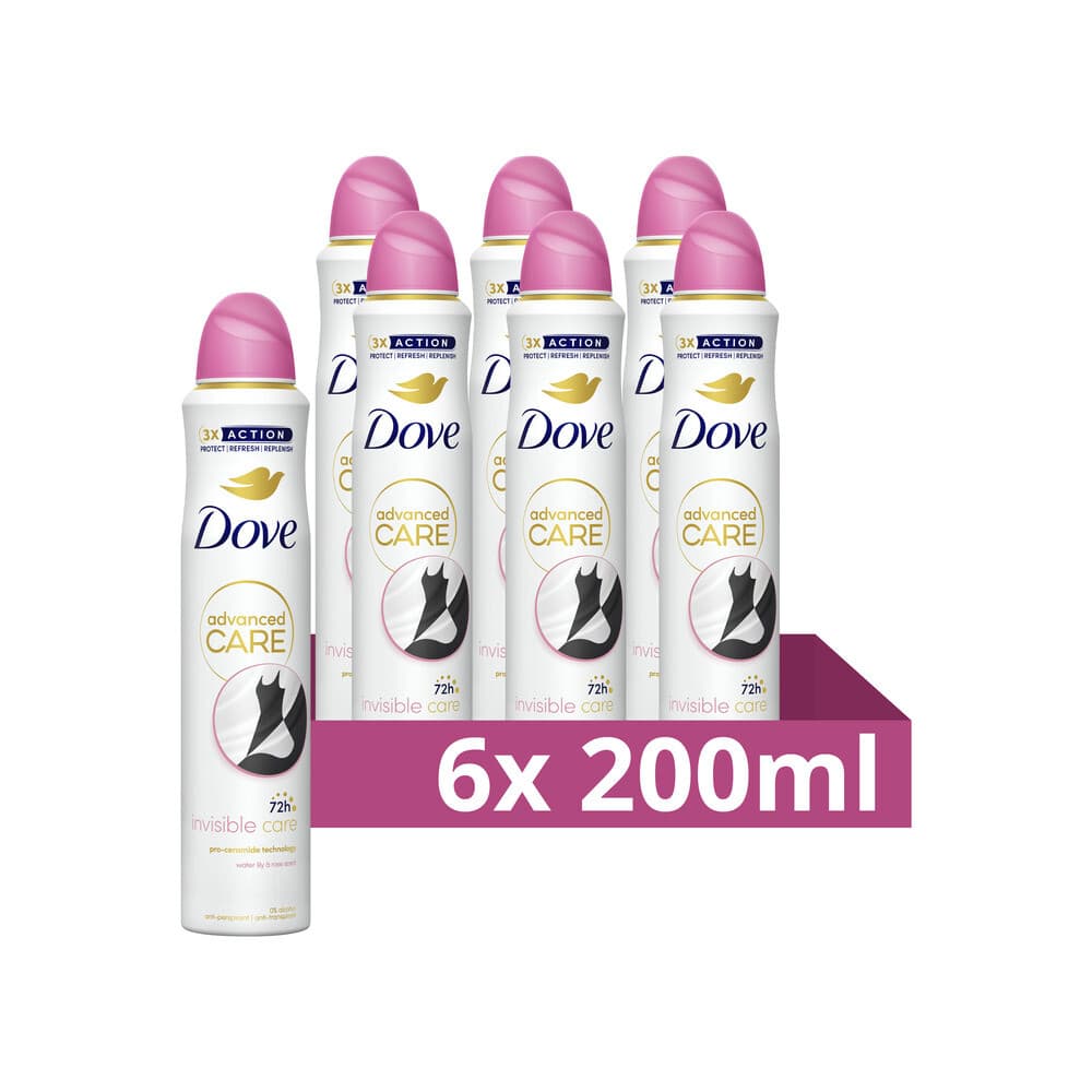 6x Dove Deodorant Spray Invisible Care 200 ml