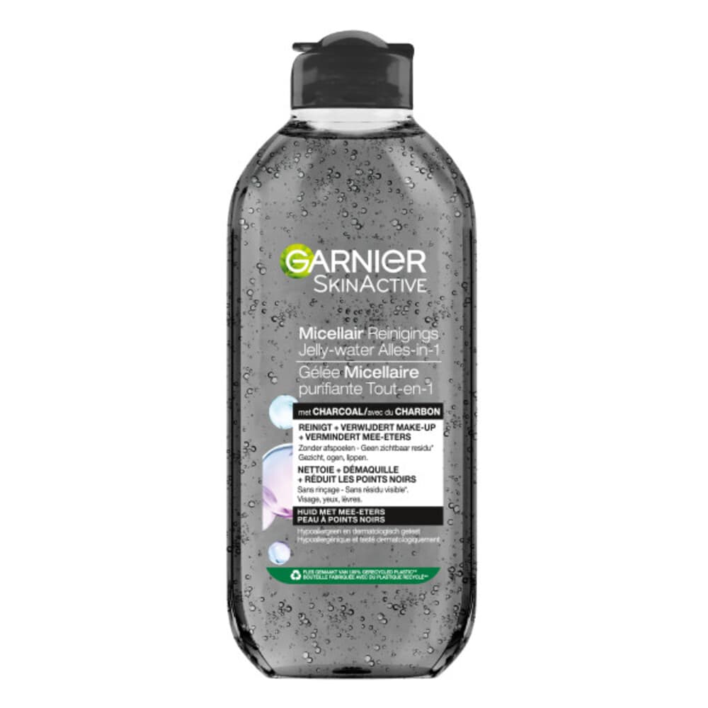 1+1 gratis: Garnier SkinActive Micellair Reinigingswater Jelly-water Alles-in-1 met Charcoal 400 ml