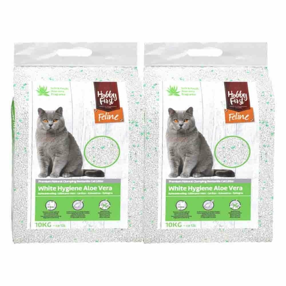 2x HobbyFirst Feline White Hygiëne Aloe Vera 12 liter