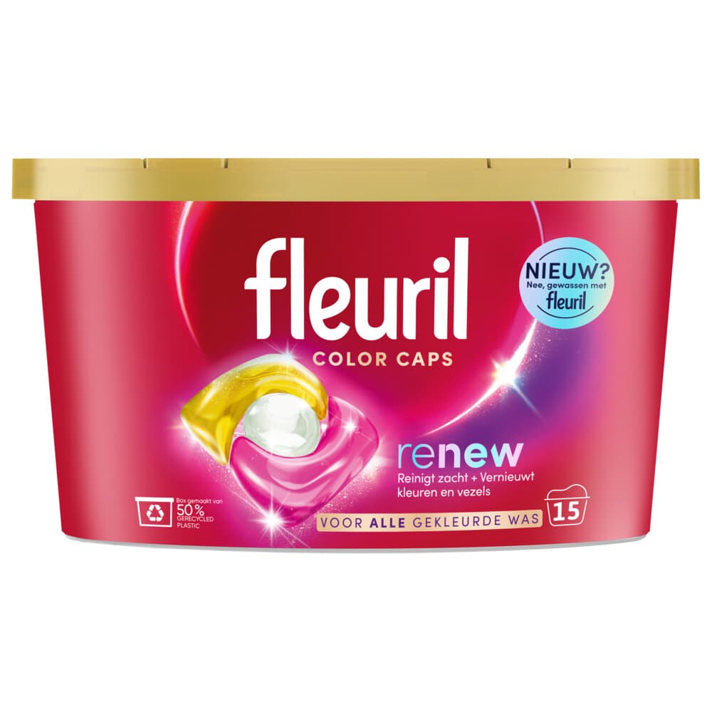 1+1 gratis: Fleuril Renew Color Caps 15 Wasbeurten 15 stuks