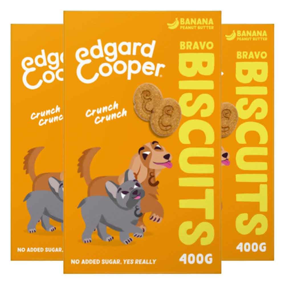 3x Edgard&Cooper Adult Biscuit Banaan&Pinda 400 gr
