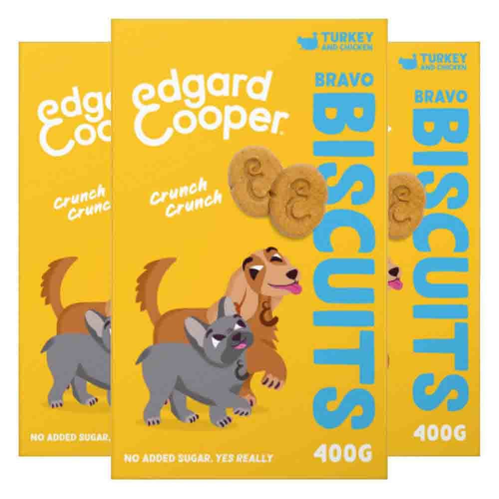 3x Edgard&Cooper Adult Biscuit Kalkoen&Kip 400 gr