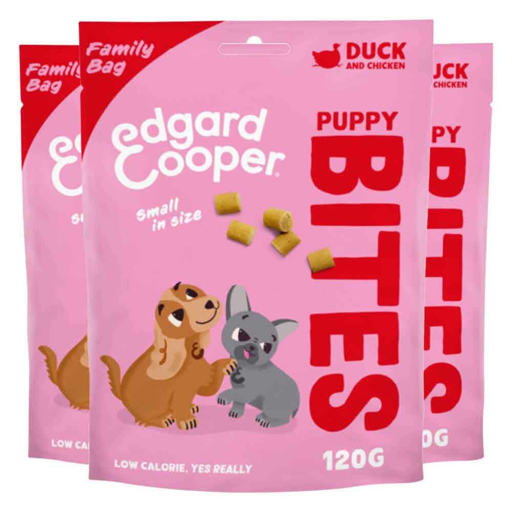 3x Edgard&Cooper Puppy Bite S Eend&Kip 120 gr