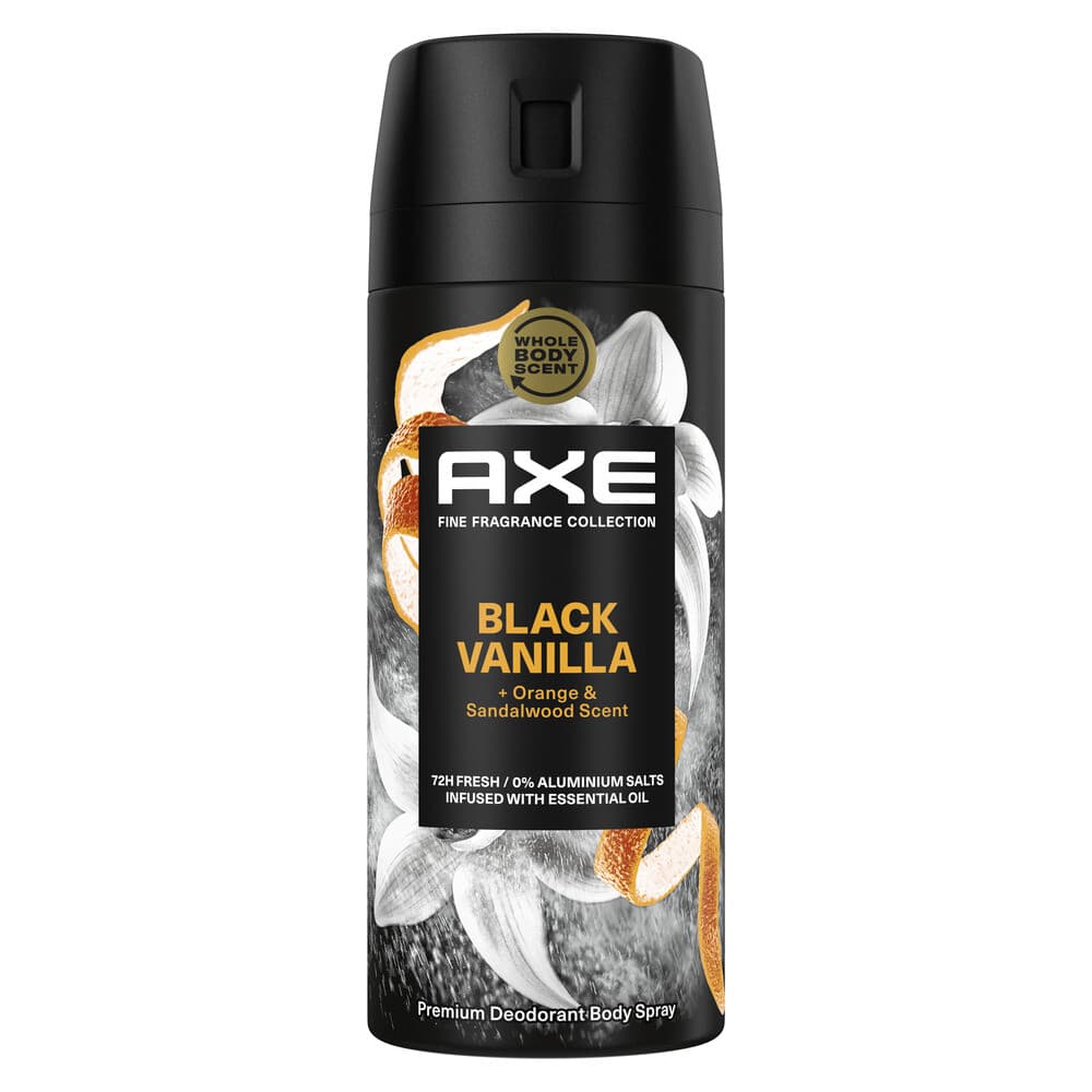 2+1 gratis: Axe Deodorant Bodyspray Black Vanilla 150 ml