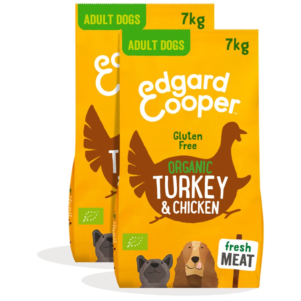 2x Edgard&Cooper Hondenvoer Bio Kalkoen - Bio Kip 7 kg