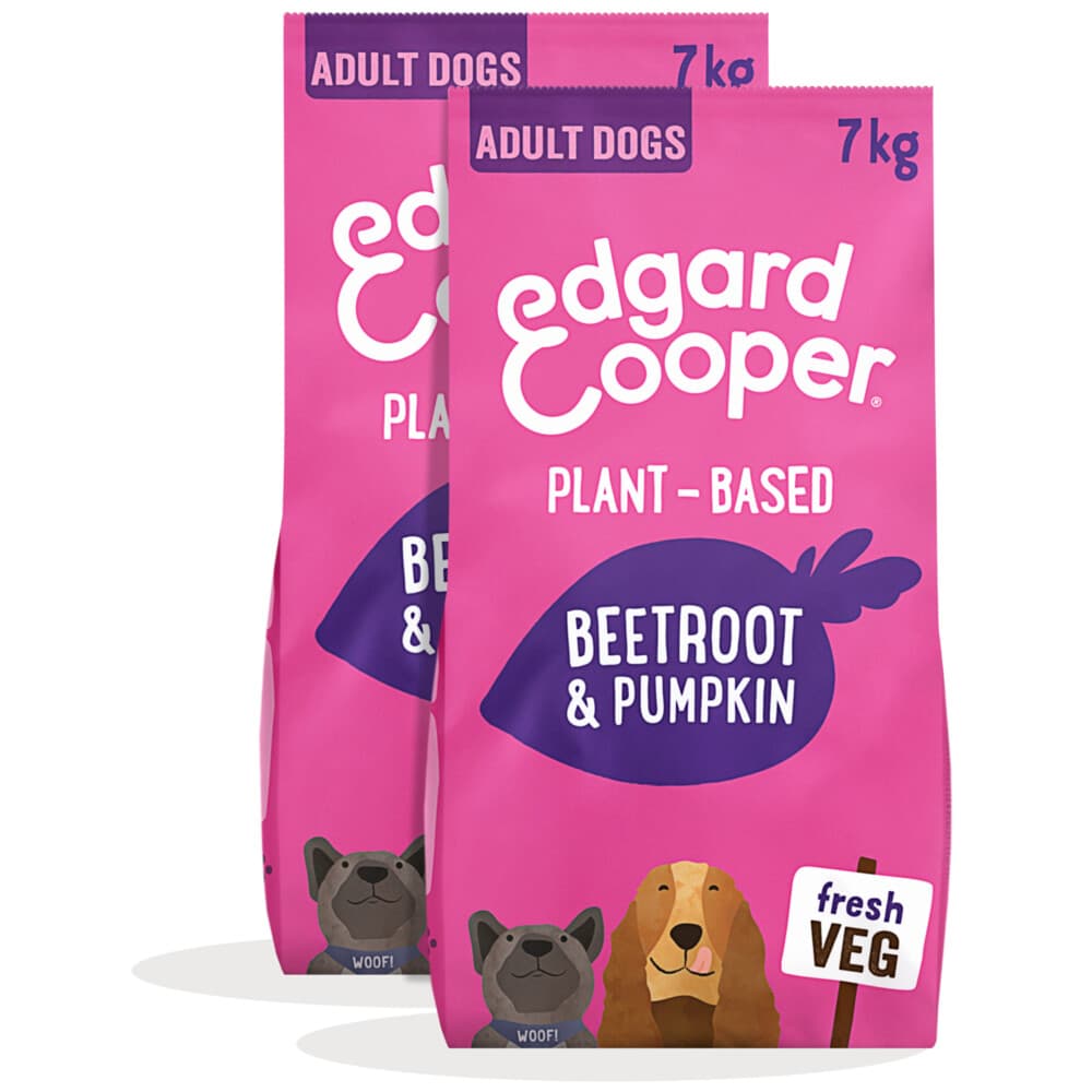 2x Edgard&Cooper Plantaardig Hondenvoer Rode Biet - Pompoen 7 kg