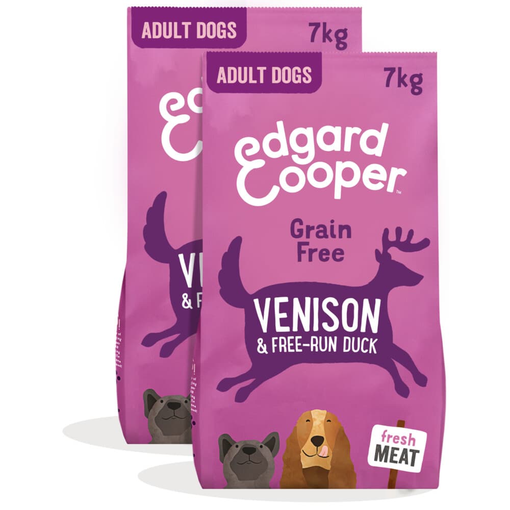 2x Edgard&Cooper Hondenvoer Droog Hert - Scharreleend 7 kg