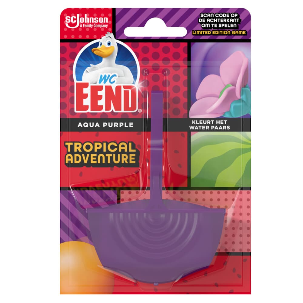 WC Eend Toiletblok Aqua Purple Tropical Adventure 36 gr